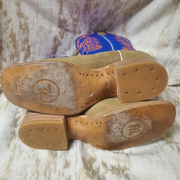 1178 - RockinLeather Men's Crazy Horse w/Blue Upper Western Boot - Picture 11 of 14